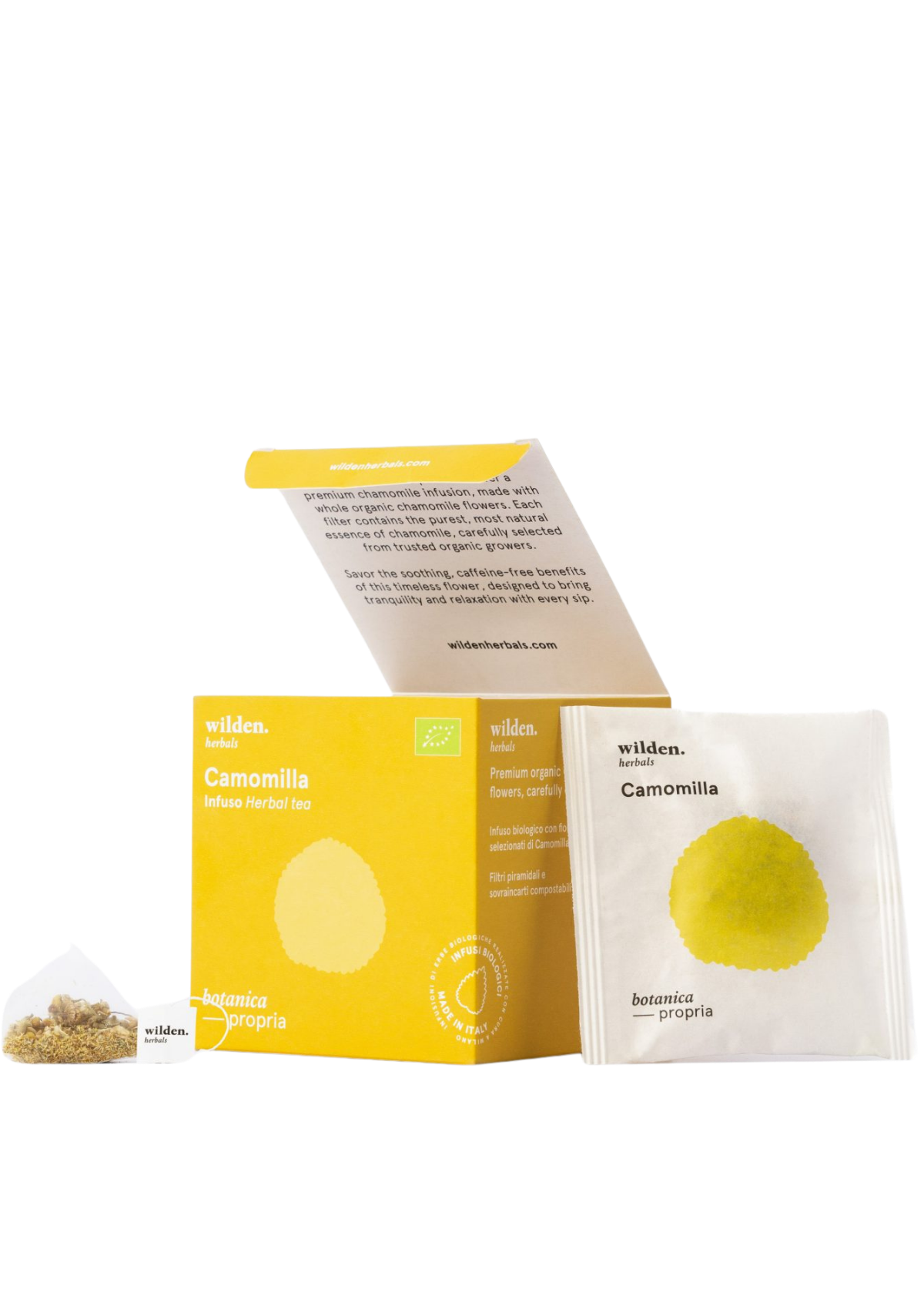 WILDEN HERBALS BOTANICA PROPRIA CHAMOMILE HERBAL TEA - BOX OF 10 SACHETS