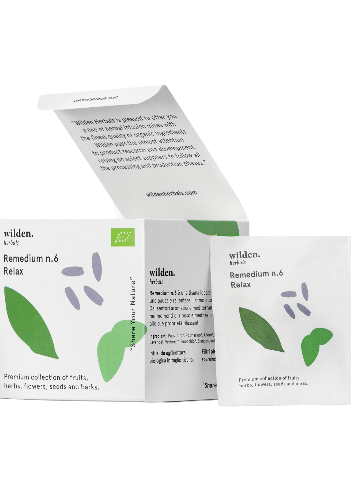 WILDEN HERBALS  REMEDIUM NO. 6 ORGANIC HERBAL TEA - RELAXATION BOX OF 10 SACHETS