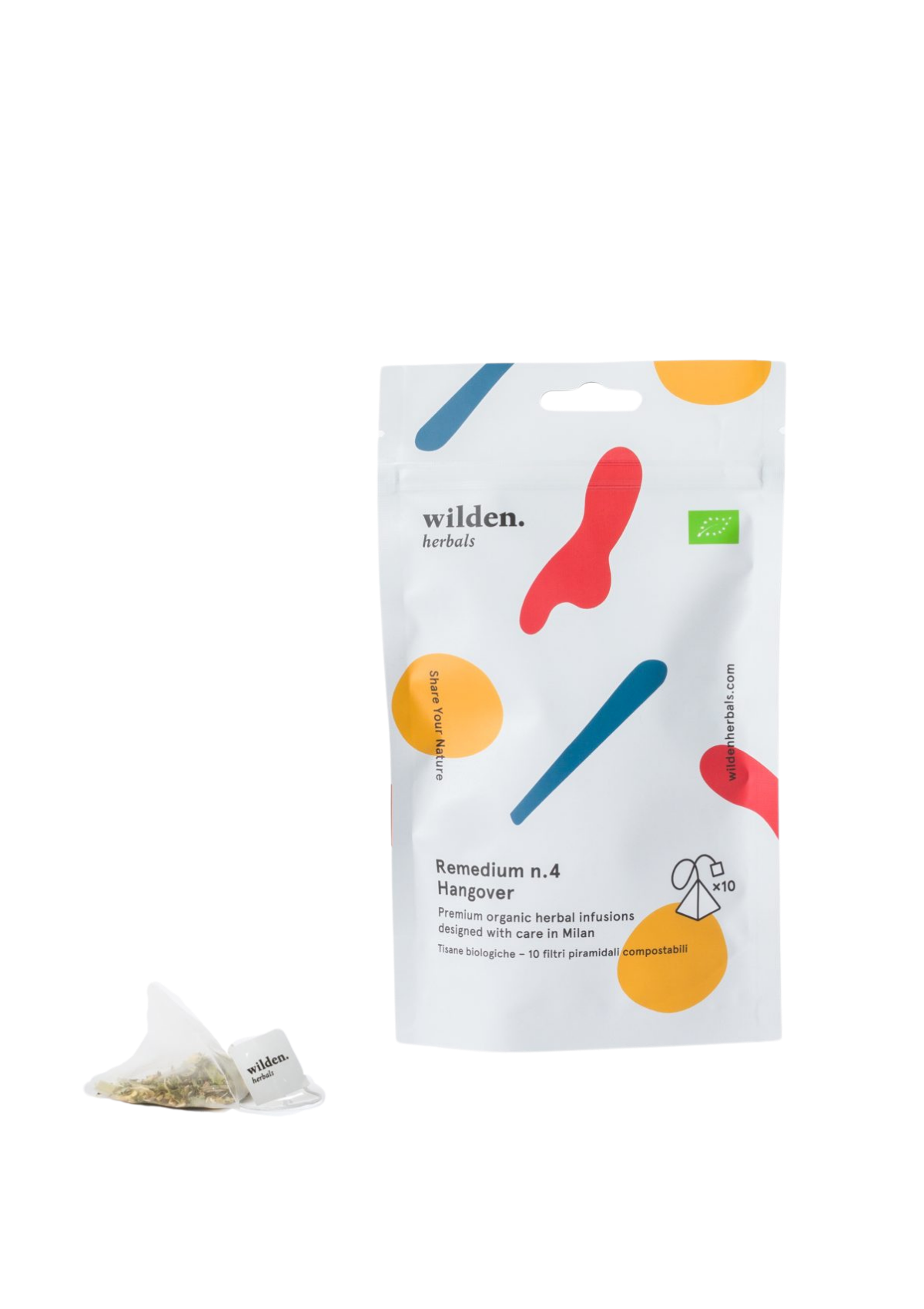 WILDEN HERBALS  REMEDIUM NO. 4 ORGANIC HERBAL TEA - HANGOVER SOFTPACK OF 10 SACHETS